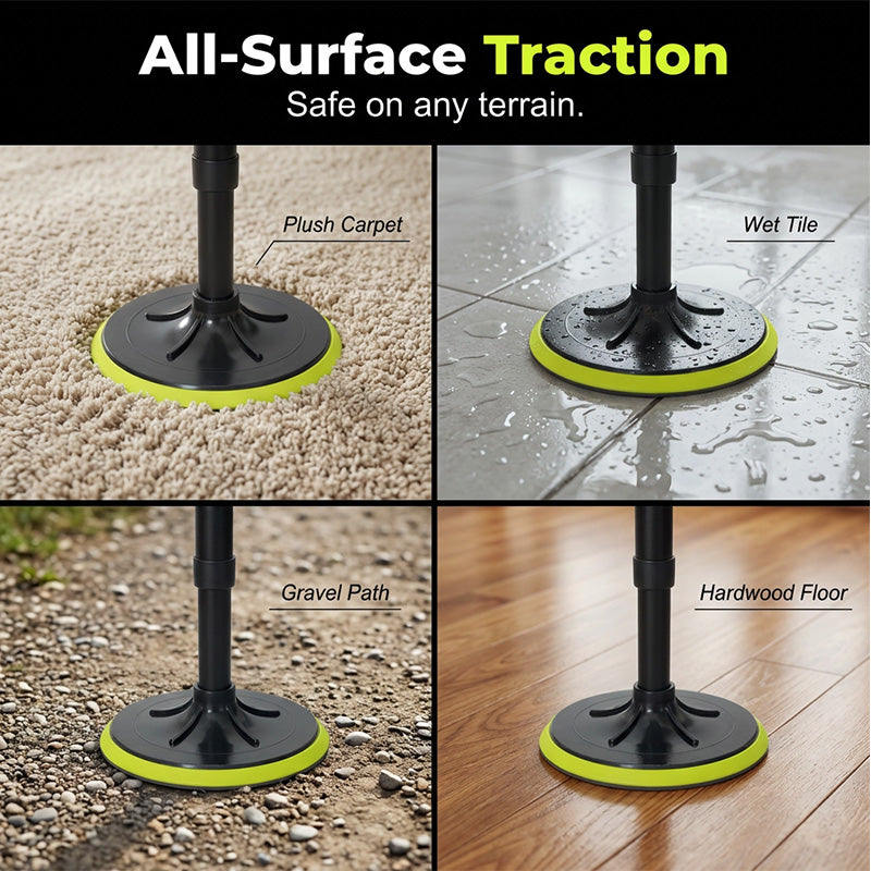 🦯 2026 SALE 50% OFF! 💪 Adjustable Standing Assist Cane for Elderly – Heavy-Duty Alloy Frame, Ultra-Wide Anti-Slip Base & Ergonomic D-Shape Grip ✨