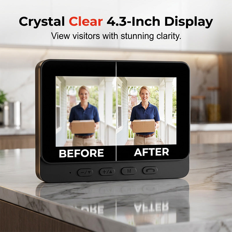 🔔 LIMITED-TIME 50% OFF! ✨ Smart Video Doorbell with 4.3" Display – Two-Way Audio, Night Vision, Wide Angle 🏠