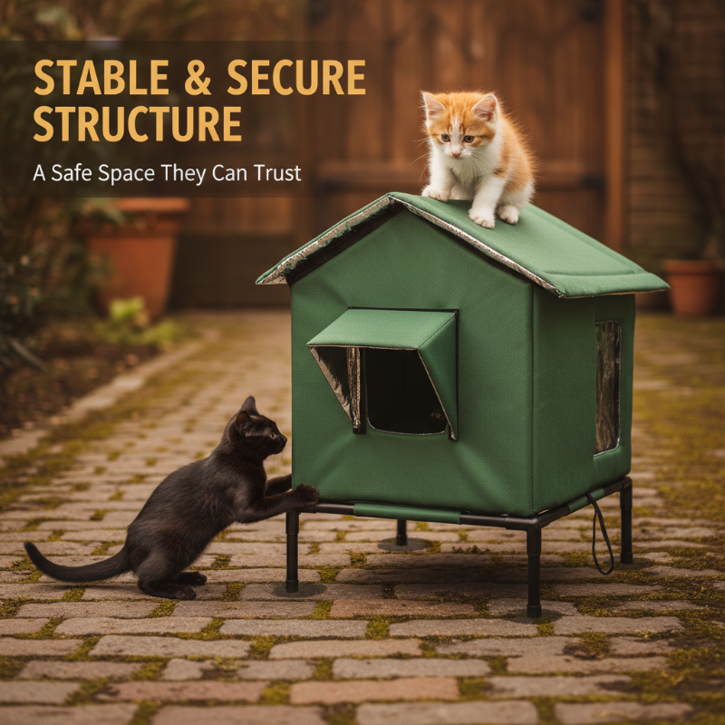 🏠🐈 All-Weather Elevated Outdoor Cat House – Waterproof, Insulated, Foldable 🌧️