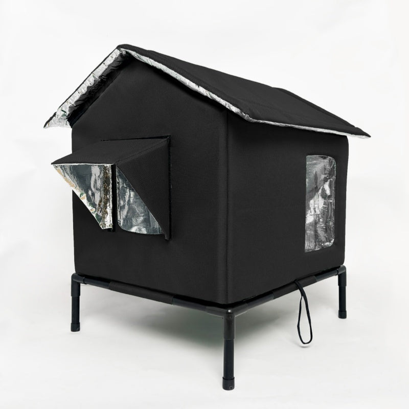 🏠🐈 All-Weather Elevated Outdoor Cat House – Waterproof, Insulated, Foldable 🌧️