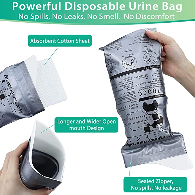 🥳2026 TOP PICK🥳 Travel Pee Bags – 700ml Unisex, SAP Instant Gel Technology – Leak-Proof, Eco-Friendly – Perfect for Travel, Hiking & Emergencies! 🛡️💨