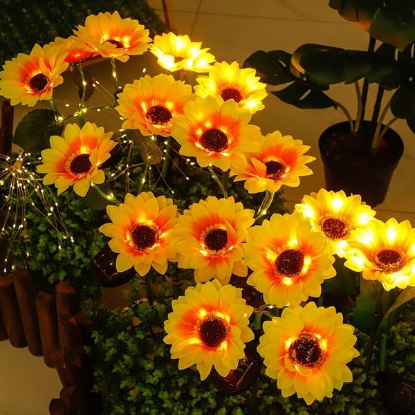 🌻60% OFF! ☀️ Waterproof Solar Sunflower Lights – Realistic Petals, IP65 Weatherproof & 8–12H Auto Glow ☀️🌻