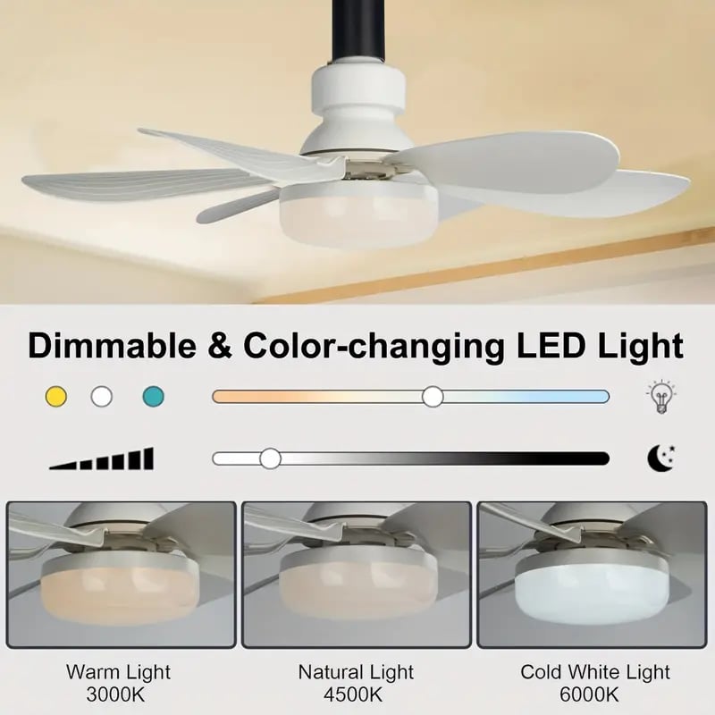🏆LAST DAY SALE 56% OFF🔥SmartBreez 40W LED Ceiling Fan Light – 20.5 Ultra-Quiet with Remote 🎯 | E27 + FREE B22 Adapter 🔌 | For Bedroom 😴, Kitchen 👩‍🍳 & Garage 🛠️ – UK Ready!