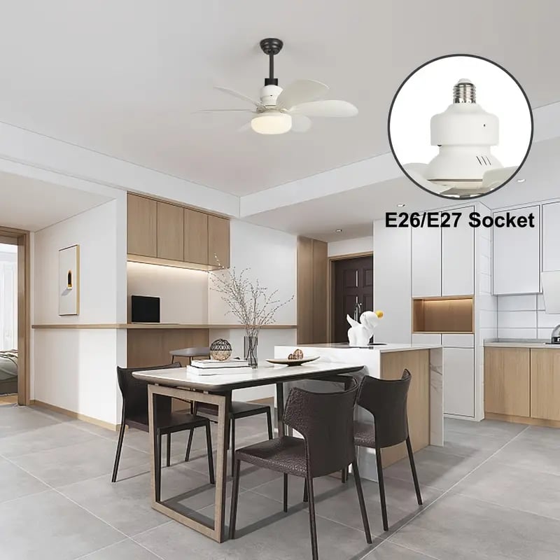 🏆LAST DAY SALE 56% OFF🔥SmartBreez 40W LED Ceiling Fan Light – 20.5 Ultra-Quiet with Remote 🎯 | E27 + FREE B22 Adapter 🔌 | For Bedroom 😴, Kitchen 👩‍🍳 & Garage 🛠️ – UK Ready!