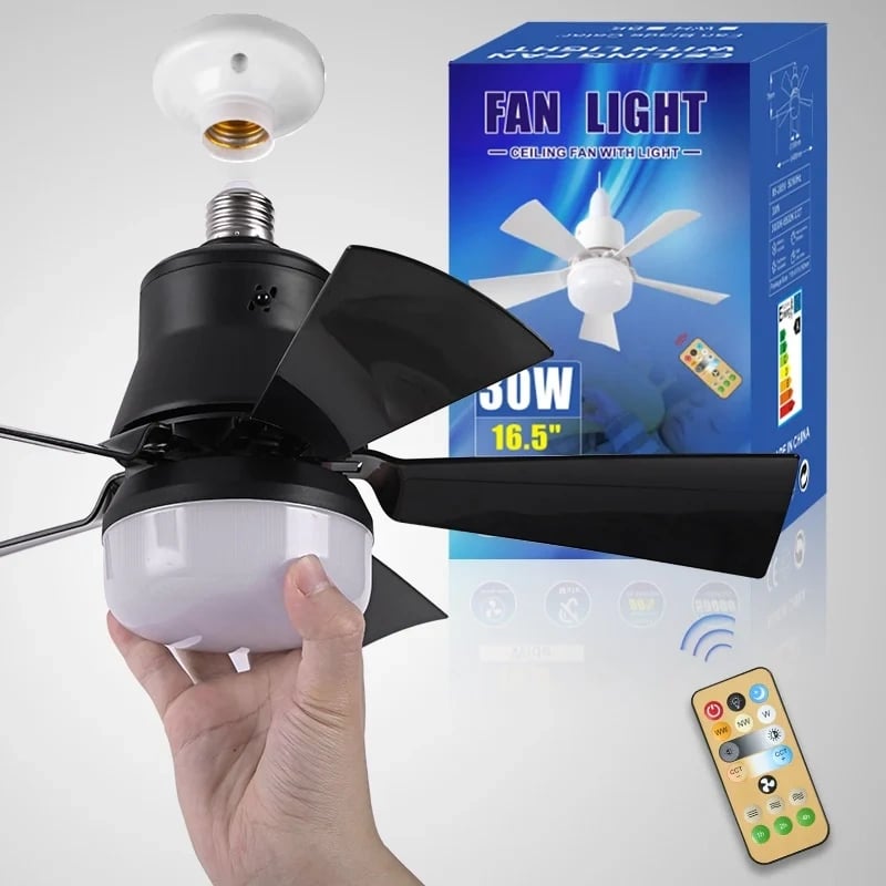 🏆LAST DAY SALE 56% OFF🔥SmartBreez 40W LED Ceiling Fan Light – 20.5 Ultra-Quiet with Remote 🎯 | E27 + FREE B22 Adapter 🔌 | For Bedroom 😴, Kitchen 👩‍🍳 & Garage 🛠️ – UK Ready!