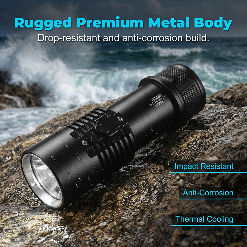 P70 Rechargeable LED Magnetic Diving Flashlight