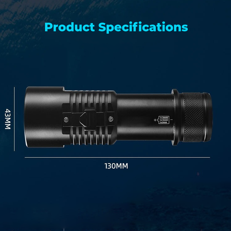 P70 Rechargeable LED Magnetic Diving Flashlight
