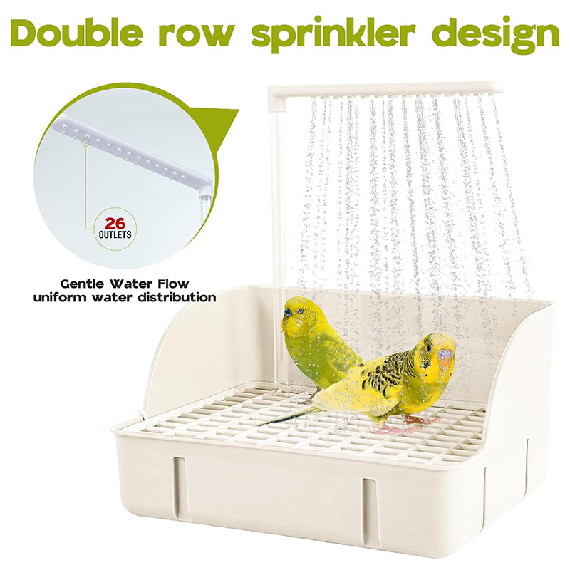 🐦 USB automatic recirculating bird bath, dual-row shower design, splash-proof and easy to clean 🚿💧