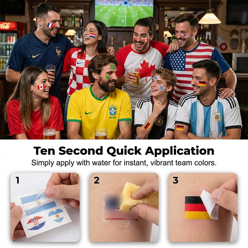 🏆World Cup 2026 Deals⚽🔥World Cup Flag Temporary Tattoos for Sports Fans🥳