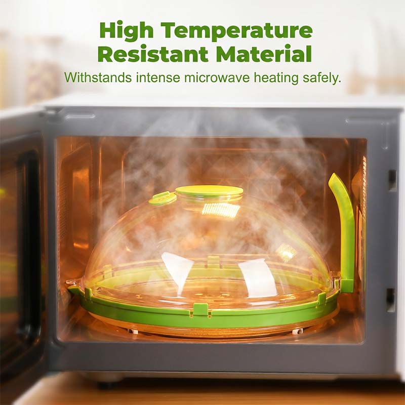 🥳2026 BESTSELLER🥾 Microwave Splatter Cover – Built-In Water Reservoir, Steam Circulation – Ergonomic Safe Grip – Fits Most Microwaves – Easy Rinse Clean! 🛡️💨
