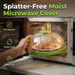 🥳2026 BESTSELLER🥾 Microwave Splatter Cover – Built-In Water Reservoir, Steam Circulation – Ergonomic Safe Grip – Fits Most Microwaves – Easy Rinse Clean! 🛡️💨