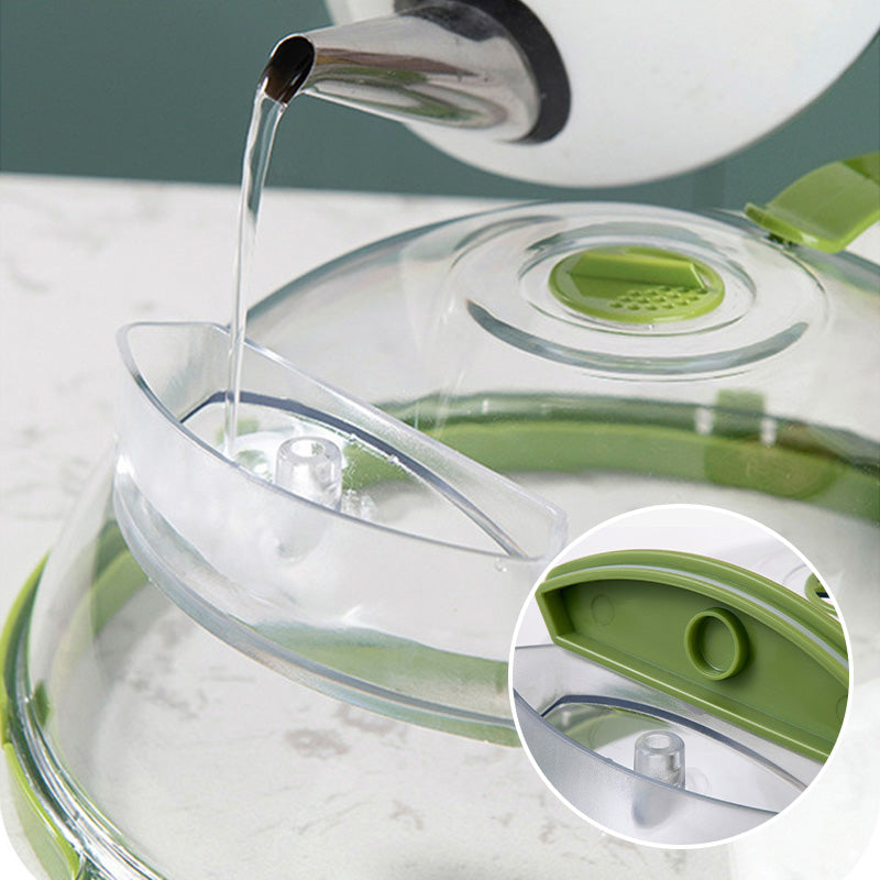 💦No more splashes! Clear microwave lid with handle & steam vent✨