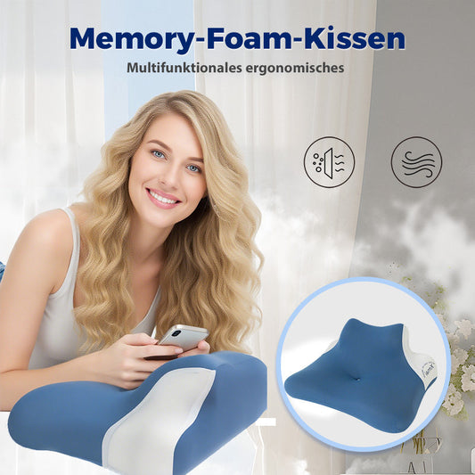 🛏️ 50% OFF! Ergonomic memory foam pillow – for side, back, stomach sleepers. Breathable, washable cover. 50K+ sold! 💤✨