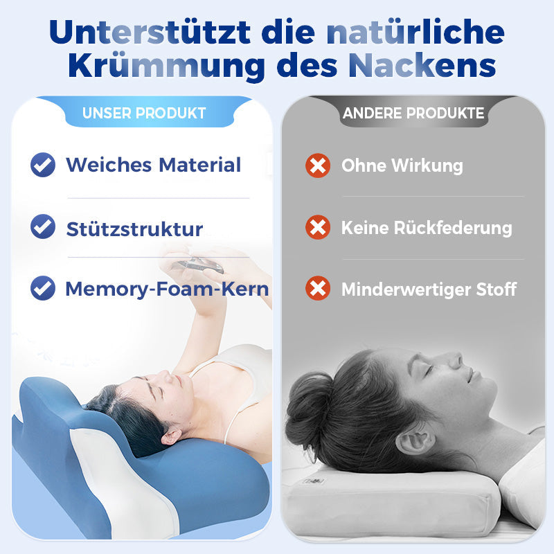 🛏️ 50% OFF! Ergonomic memory foam pillow – for side, back, stomach sleepers. Breathable, washable cover. 50K+ sold! 💤✨