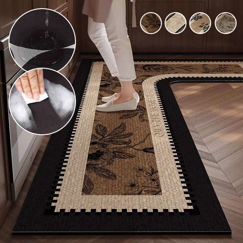 🌸 Spring sale! Floral kitchen mat – absorbs water instantly, stays put. Say goodbye to wet footprints. 🚿