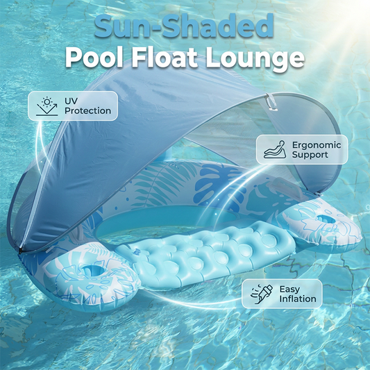 Inflatable Pool Float with Removable Sun Canopy