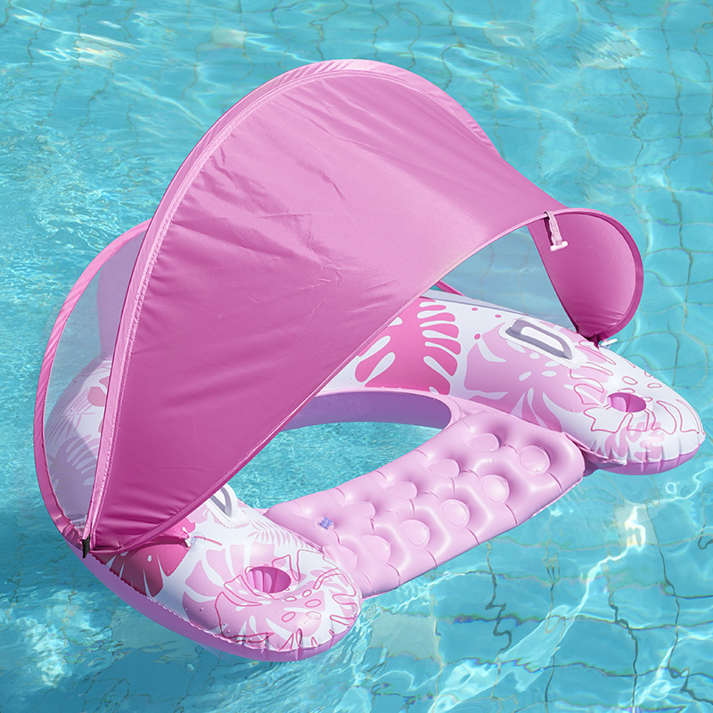 Inflatable Pool Float with Removable Sun Canopy