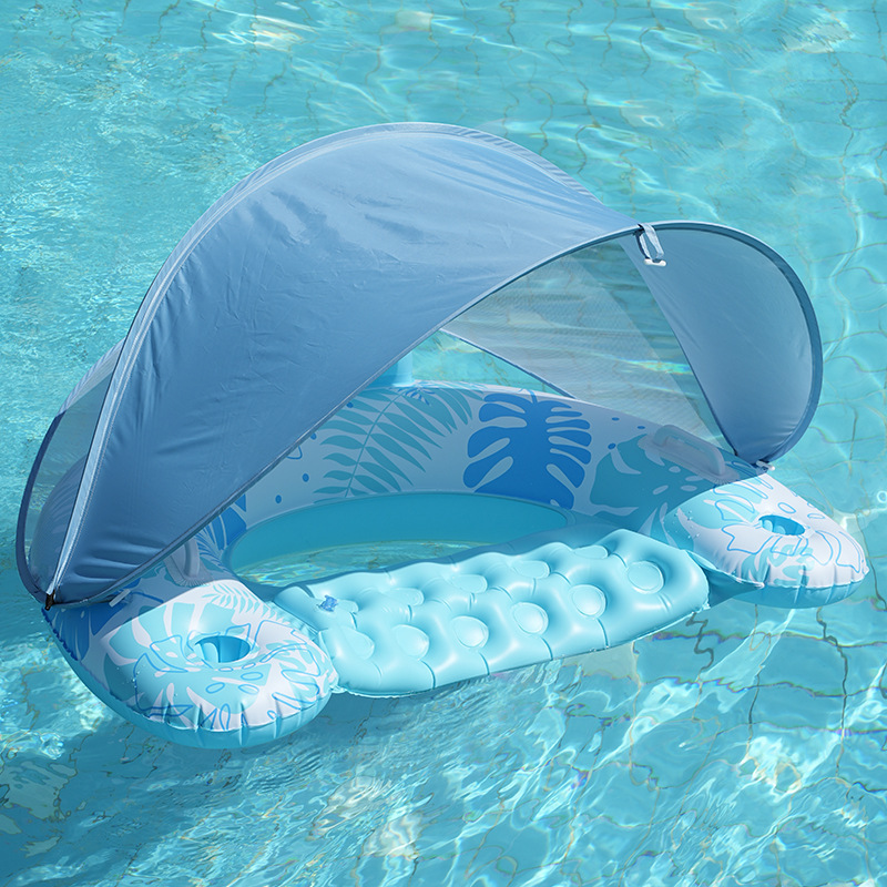 Inflatable Pool Float with Removable Sun Canopy