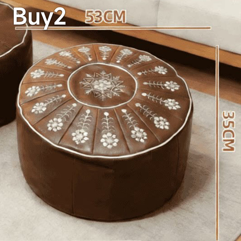 🥳2026 BESTSELLER🔥 Round Storage Ottoman – Intricate Floral Embroidery, Hidden Compartment – Comfortable Extra Seating – Premium Durable Material! 🛡️💨