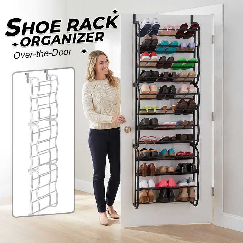 👟50% OFF NOW! 🏆 Over-the-Door Shoe Rack Organizer – 24 pockets & tool-free install – Fits standard doors, holds up to 24 pairs – perfect for entryway or closet 🚪✨