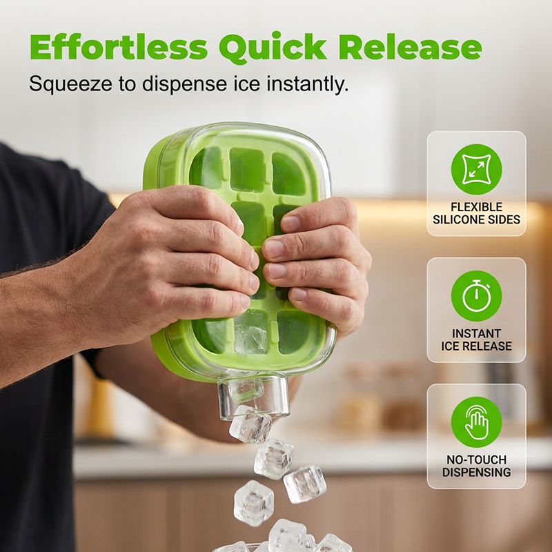 ❄️2-in-1 Ice Cube Maker Water Bottle Built-In Ice Tray, Food-Grade Silicone, Bpa-Free. Make Ice & Store Water In One Bottle – Ideal For Gym, Office & Travel! 🏋️‍♂️💼✈️