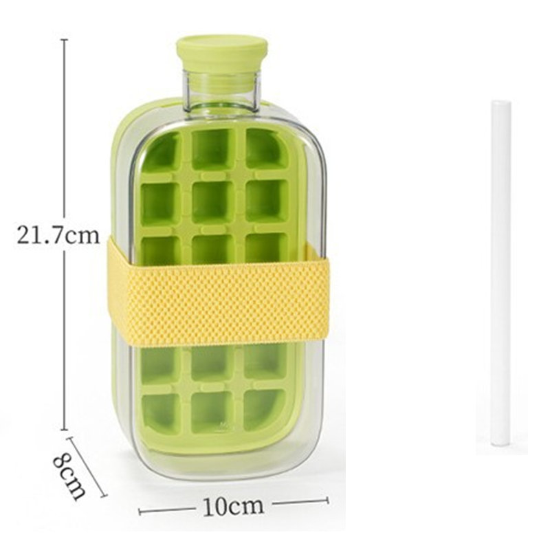 ❄️2-in-1 Ice Cube Maker Water Bottle Built-In Ice Tray, Food-Grade Silicone, Bpa-Free. Make Ice & Store Water In One Bottle – Ideal For Gym, Office & Travel! 🏋️‍♂️💼✈️