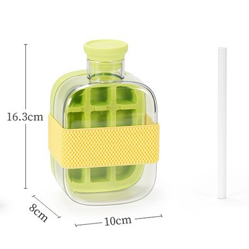 ❄️2-in-1 Ice Cube Maker Water Bottle Built-In Ice Tray, Food-Grade Silicone, Bpa-Free. Make Ice & Store Water In One Bottle – Ideal For Gym, Office & Travel! 🏋️‍♂️💼✈️