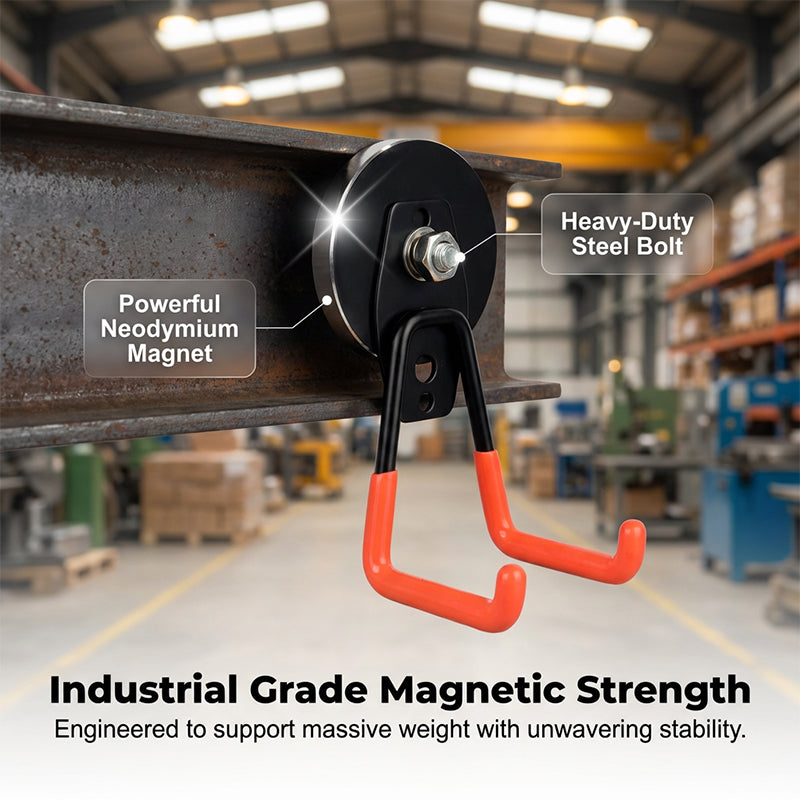 🦞⚡ Heavy-Duty Magnetic Double-Claw Hook – Secure Dual-Claw Grip, High Load Capacity, Ideal for Any Metal Surface (Fridge, Shelf, Cabinet) at Home or Garage 🧲💪☀️