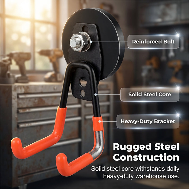 🦞⚡ Heavy-Duty Magnetic Double-Claw Hook – Secure Dual-Claw Grip, High Load Capacity, Ideal for Any Metal Surface (Fridge, Shelf, Cabinet) at Home or Garage 🧲💪☀️