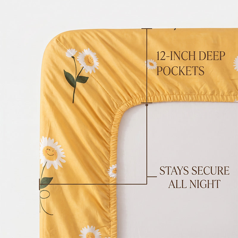 Breathable & Non-Pilling Fitted Sheet & Pillowcase Set