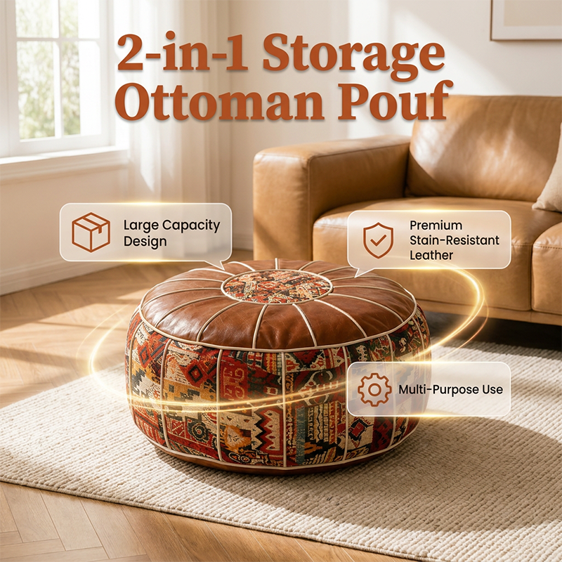 🏆LAST DAY SALE 50% OFF🔥Multifunctional Storage Ottoman Pouf