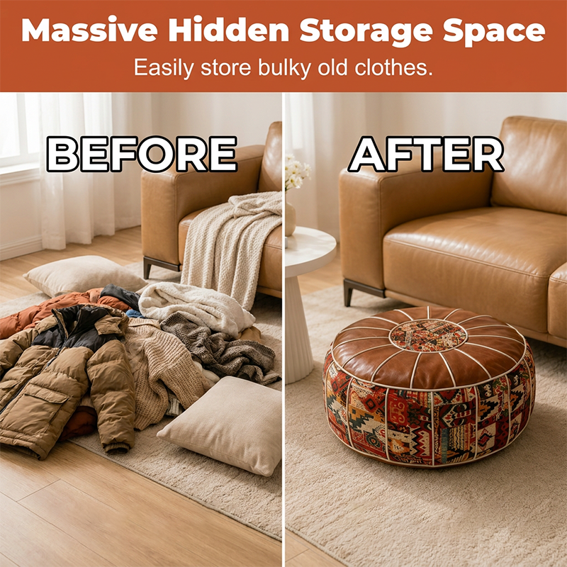 🏆LAST DAY SALE 50% OFF🔥Multifunctional Storage Ottoman Pouf
