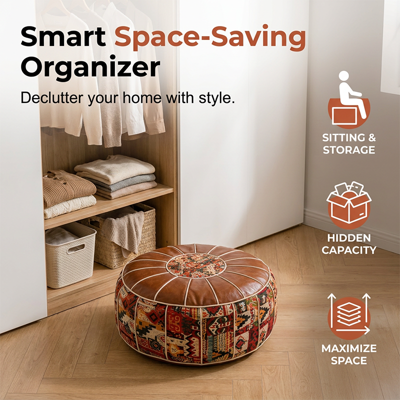 🏆LAST DAY SALE 50% OFF🔥Multifunctional Storage Ottoman Pouf