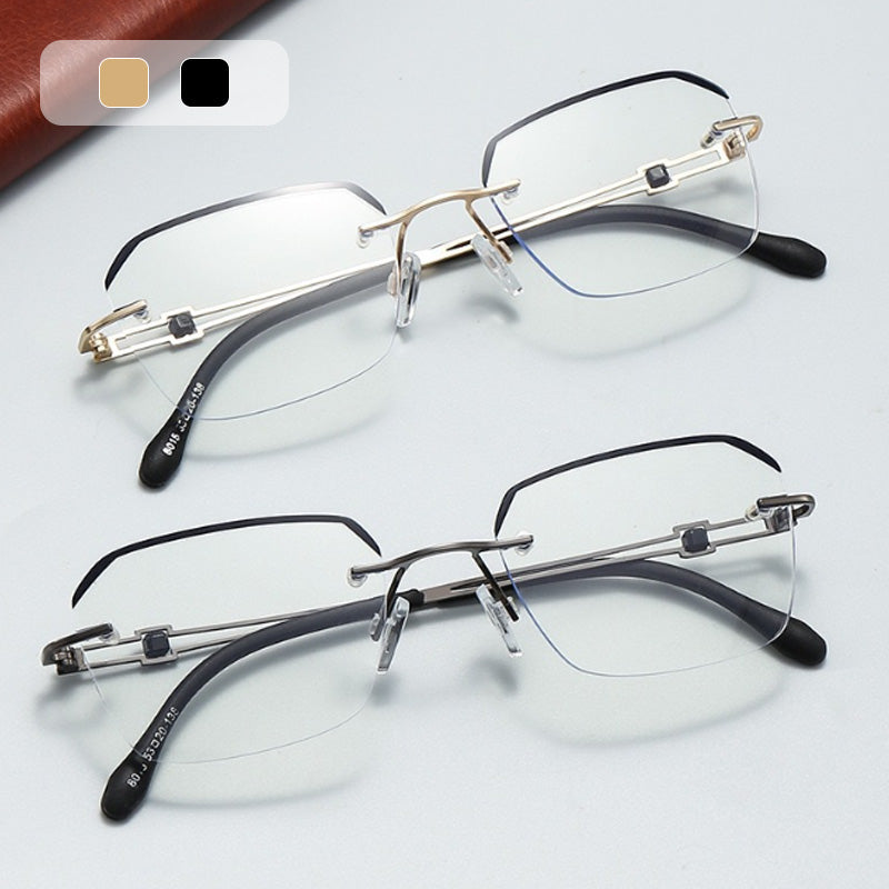 ⏳LAST DAY SALE ONLY￡9.99!!🔥Frameless Blue Light Blocking Glasses – Ultra-Light Titanium Build, Anti-Glare Lens 👓