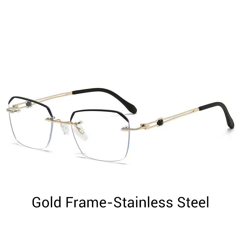 ⏳LAST DAY SALE ONLY￡9.99!!🔥Frameless Blue Light Blocking Glasses – Ultra-Light Titanium Build, Anti-Glare Lens 👓