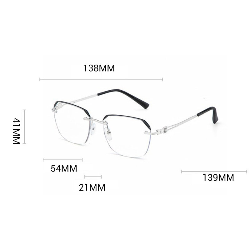 ⏳LAST DAY SALE ONLY￡9.99!!🔥Frameless Blue Light Blocking Glasses – Ultra-Light Titanium Build, Anti-Glare Lens 👓