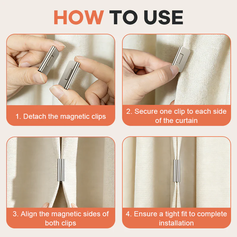 Magnetic Curtain Buckles for Light Blocking