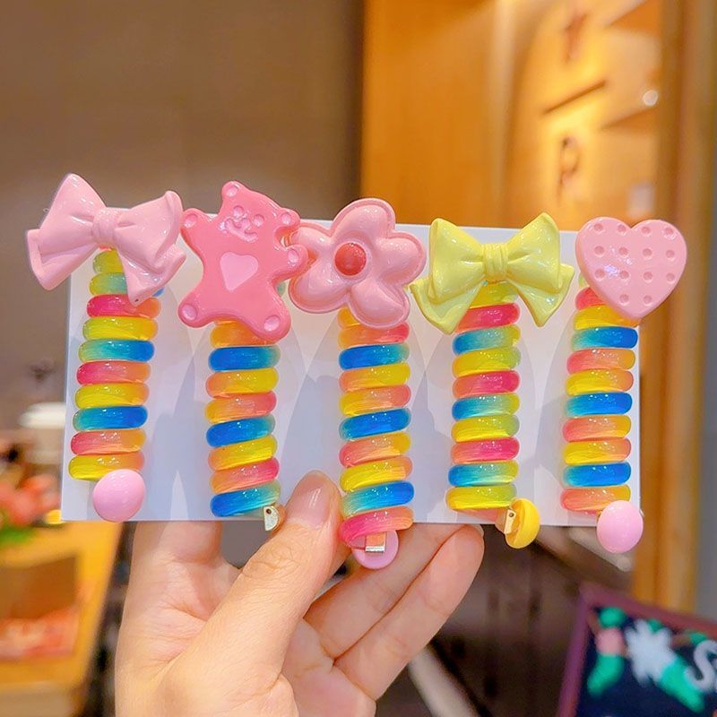 Colorful Telephone Wire Hair Bands for Kids