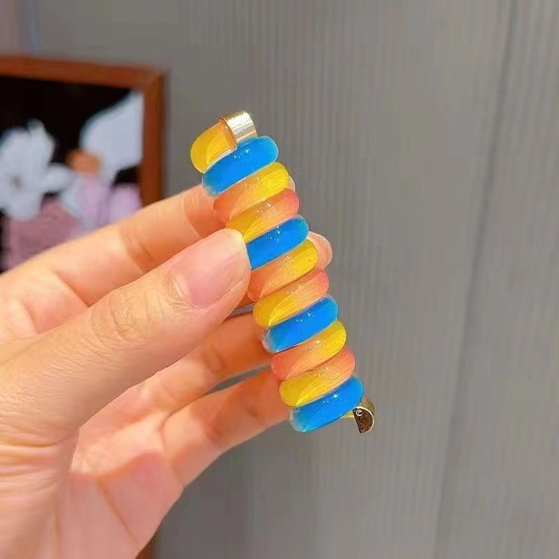 Colorful Telephone Wire Hair Bands for Kids