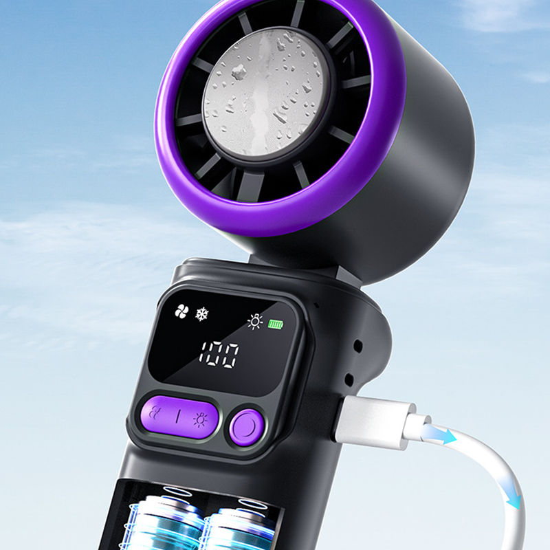 ❄️🌬️ 55% OFF!| Portable Neck Fan with Semiconductor Ice Cooling Plate | 3600mAh Foldable Personal Air Conditioner | LED Display & Type-C Charging