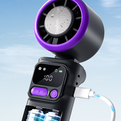❄️🌬️ 55% OFF!| Portable Neck Fan with Semiconductor Ice Cooling Plate | 3600mAh Foldable Personal Air Conditioner | LED Display & Type-C Charging