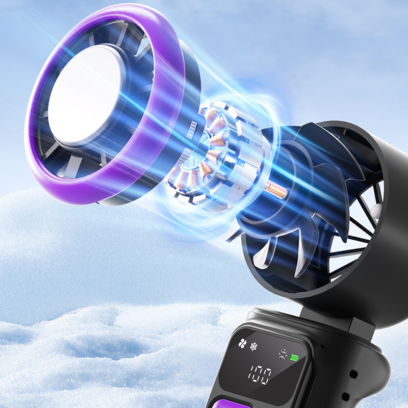 ❄️🌬️ 55% OFF!| Portable Neck Fan with Semiconductor Ice Cooling Plate | 3600mAh Foldable Personal Air Conditioner | LED Display & Type-C Charging
