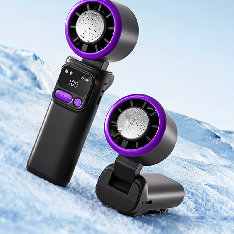 ❄️🌬️ 55% OFF!| Portable Neck Fan with Semiconductor Ice Cooling Plate | 3600mAh Foldable Personal Air Conditioner | LED Display & Type-C Charging