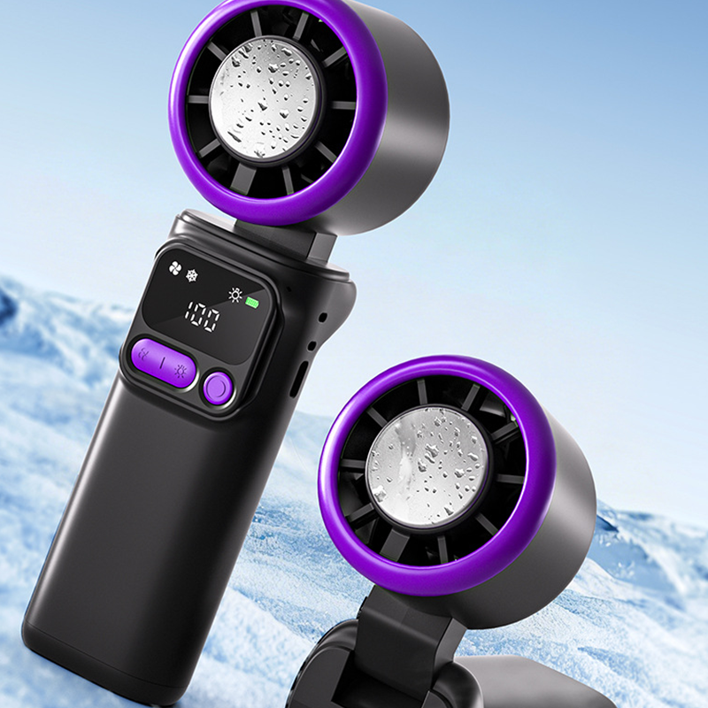 ❄️🌬️ 55% OFF!| Portable Neck Fan with Semiconductor Ice Cooling Plate | 3600mAh Foldable Personal Air Conditioner | LED Display & Type-C Charging