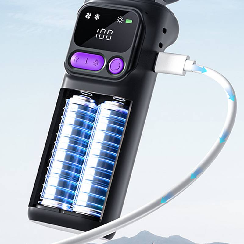 ❄️🌬️ 55% OFF!| Portable Neck Fan with Semiconductor Ice Cooling Plate | 3600mAh Foldable Personal Air Conditioner | LED Display & Type-C Charging