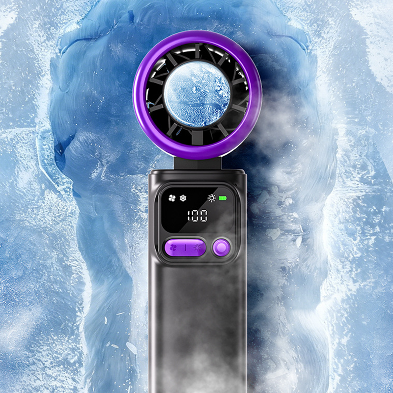 ❄️🌬️ 55% OFF!| Portable Neck Fan with Semiconductor Ice Cooling Plate | 3600mAh Foldable Personal Air Conditioner | LED Display & Type-C Charging