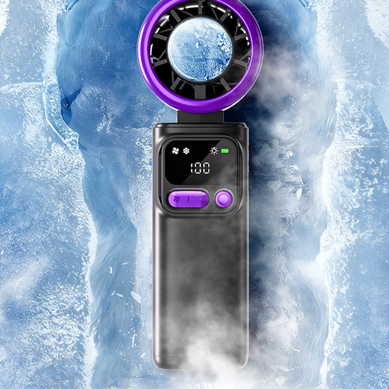 ❄️🌬️ 55% OFF!| Portable Neck Fan with Semiconductor Ice Cooling Plate | 3600mAh Foldable Personal Air Conditioner | LED Display & Type-C Charging
