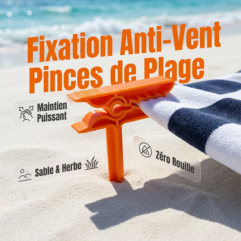Pinces de fixation multi-usages pour serviette de plage