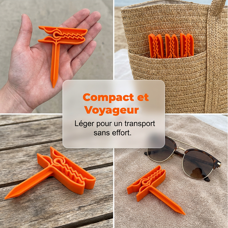 Pinces de fixation multi-usages pour serviette de plage