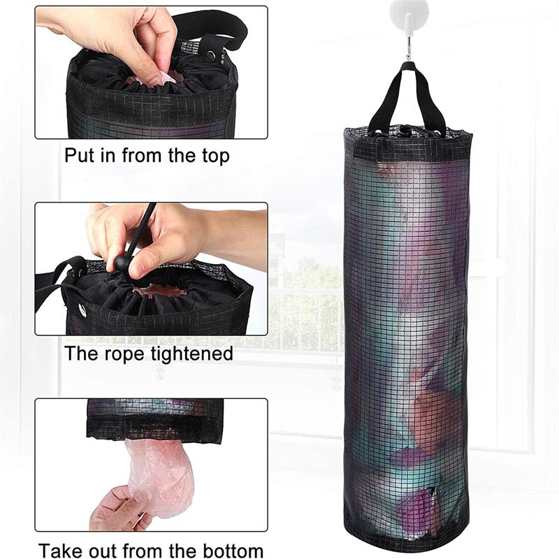 🛍️ 50% OFF! 50K+ sold! Plastic bag organizer – hanging design, breathable mesh, holds bags & even veggies! ♻️🧺